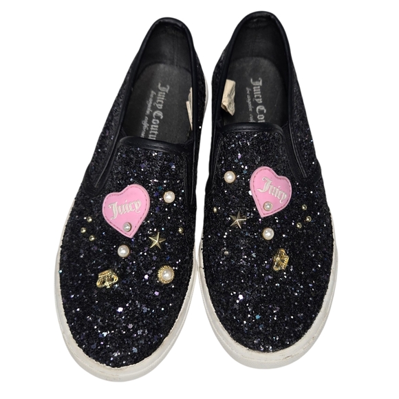 Juicy Couture Other - Juicy Couture Paradise Black Glitter Slip On Sneakers